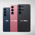 सैमसंग गैलेक्सी S26, S26 प्लस और S26 अल्ट्रा स्मार्टफोन्स के रियर कैमरा डिजाइन का प्रदर्शन